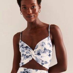 Abercrombie Blue Floral Knot- Front Cami